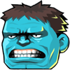 Mon-K's Head as Blue Hulk